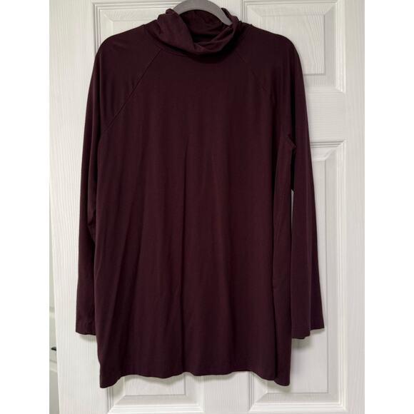 J.Jill Women's Plum Luxe Supima Everyday Turtle Neck Tunic Size Large - Picture 1 of 13